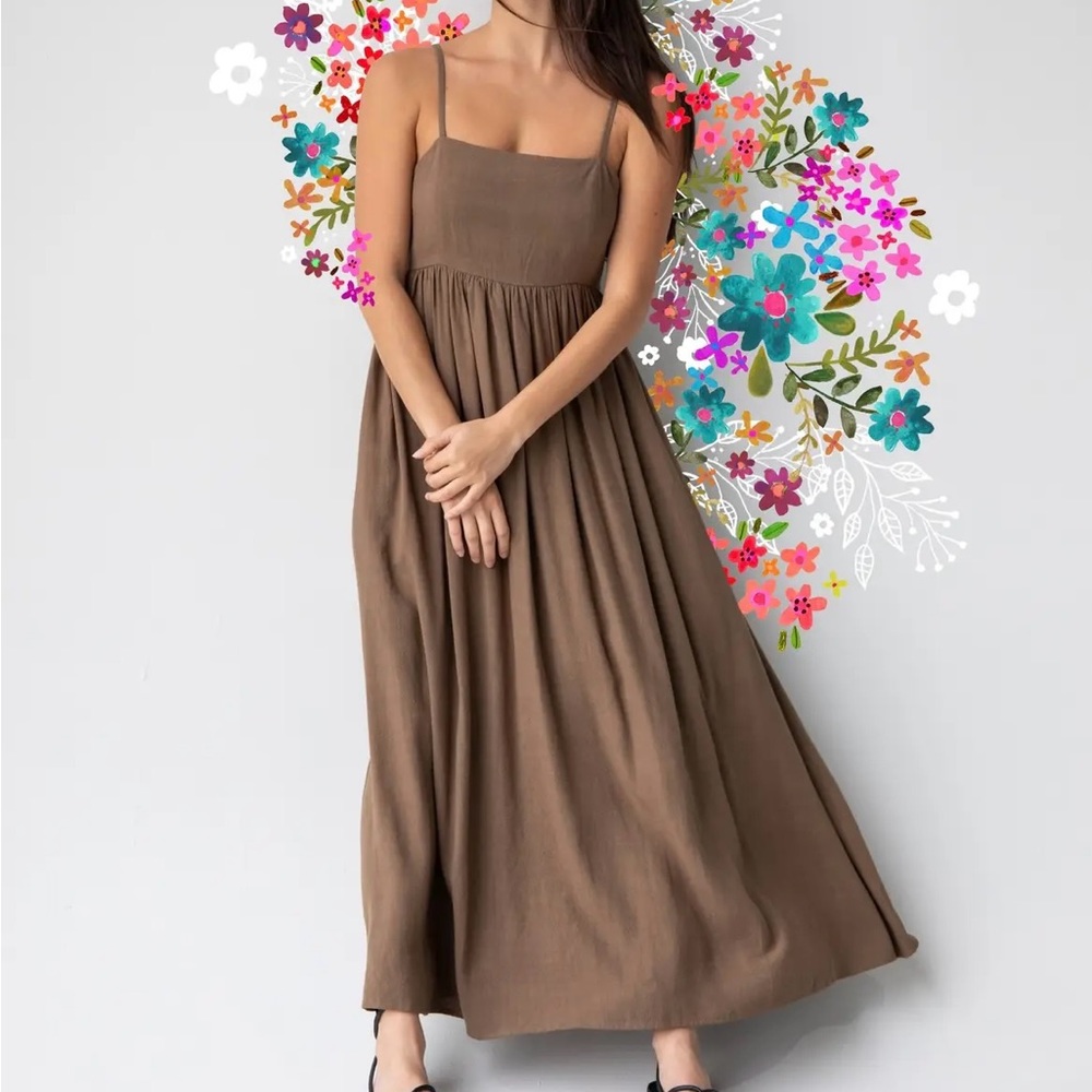 Natural Life Bailey Maxi Dress color Mushroom, size medium
